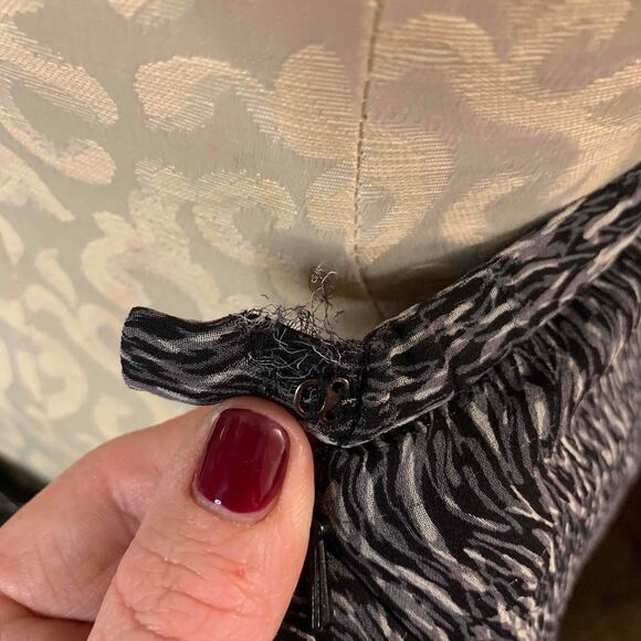 Spencer Jeremy NWT 8 Silk Navy White Pattern Skirt Lace Trim - Picture 9 of 9